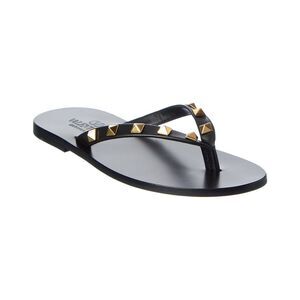 Valentino Rockstud Leather Sandal, Black